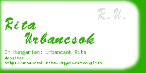 rita urbancsok business card